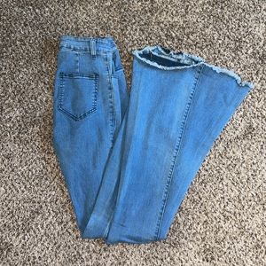 Light Wash High Rise Flare Jean